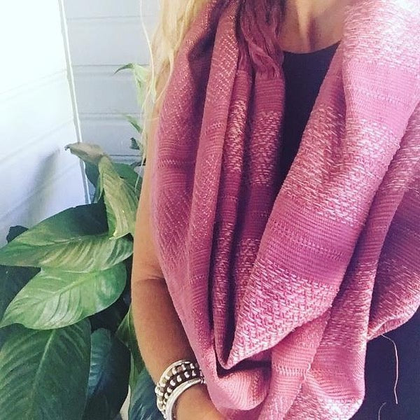100% COTTON  TRADITIONAL KAREN SCARF-SOFT PINK