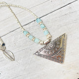 TRIBAL SUN LARIMAR NECKLACE