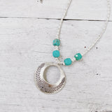 BUTTERFLY HOWLITE SILVER NECKLACE