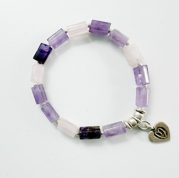 AMETHYST ROSE GEMSTONE BRACELET