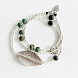 AFRICAN TURQUOISE & BLACK LAVA BRACELET/NECKLACE WRAP