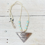 TRIBAL SUN LARIMAR NECKLACE