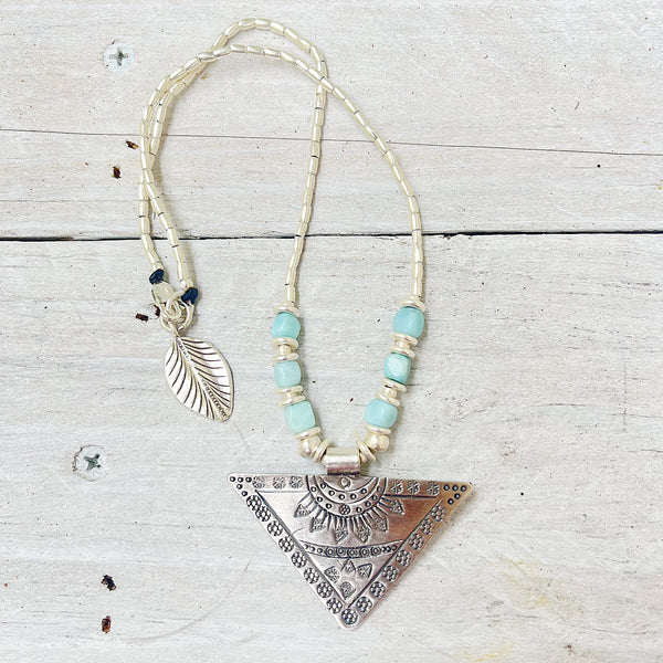 TRIBAL SUN LARIMAR NECKLACE