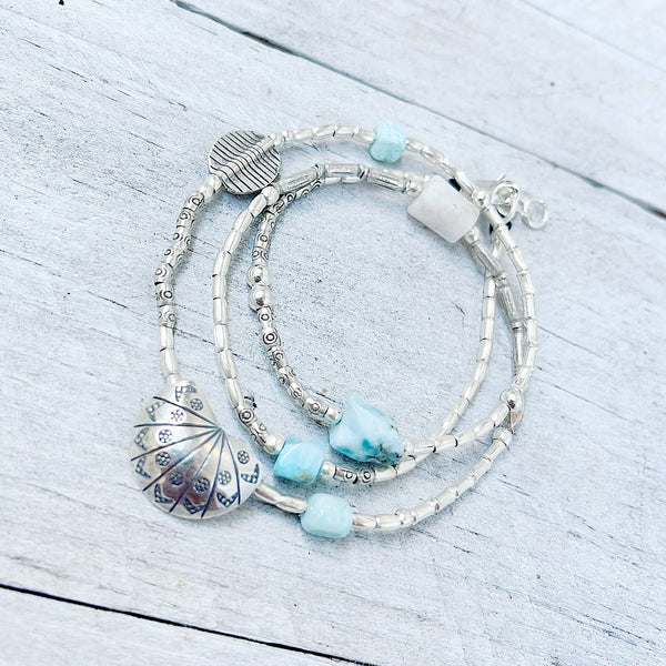 LARIMAR NATURE WEAVER BRACELET/NECKLACE WRAP