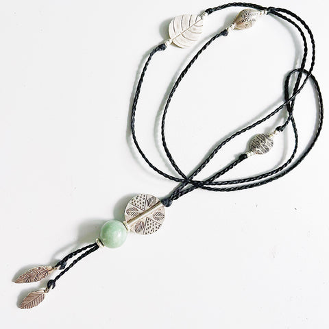 INDIAN FEATHER AND JADE  NECKLACE