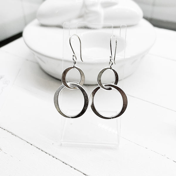 SILVER SPHERE HOOPS