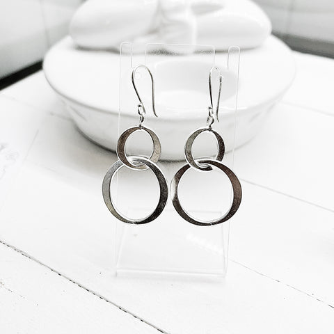 SILVER SPHERE HOOPS