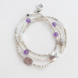AMETHYST & WHITE LARIMAR BRACELET/NECKLACE WRAP