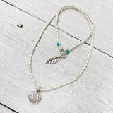 SILVER SCALLOP SHELL NECKLACE