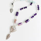 AMETHYST AND LARIMAR LOVE  NECKLACE