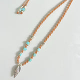 SILVER SHELL LARIMAR NECKLACE