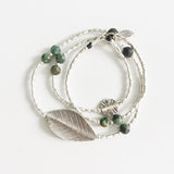 AFRICAN TURQUOISE & BLACK LAVA BRACELET/NECKLACE WRAP