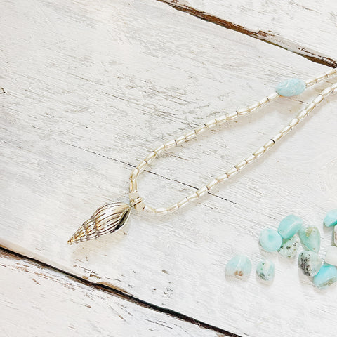 SILVER SHELL FRIENDSHIP NECKLACE
