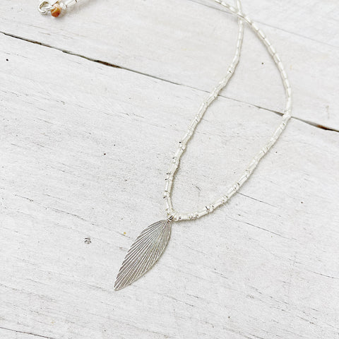 SILVER PALM NECKLACE