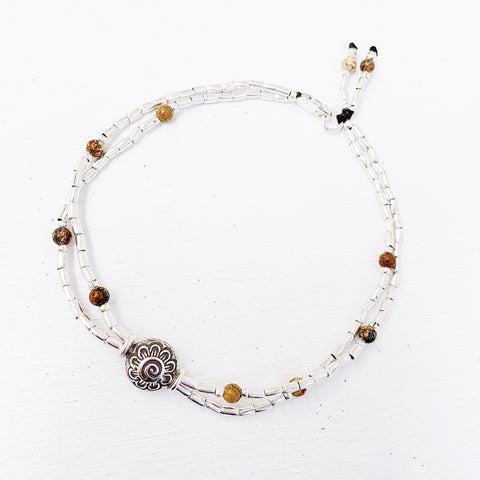 JASPER FLOWER SWIRL ANKLET