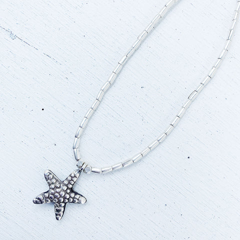 SILVER STARFISH NECKLACE