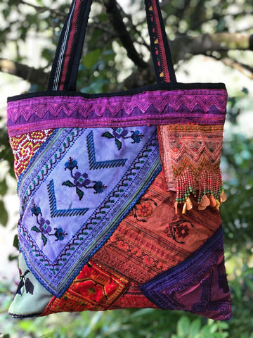 LARGE TRIBAL COTTON HANDBAG