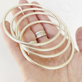 SIMPLE SILVER SOLID BANGLE 60mm.