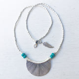 TURQUOISE CRESCENT MOON NECKLACE