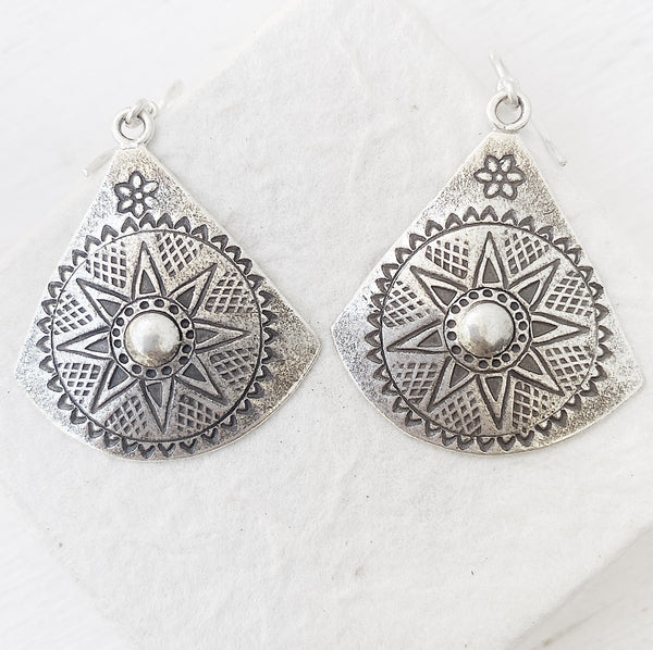 SILVER SUN EARRINGS