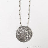 SILVER SUNFLOWER NECKLACE