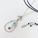 LARIMAR LOTUS AND EVIL EYE PROTECTION NECKLACE