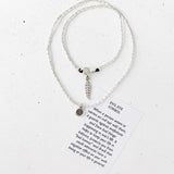 EVIL EYE AND PEACE FEATHER PROTECTION  NECKLACE