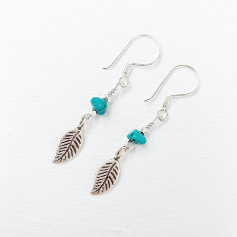TURQUOISE FEATHER EARRINGS