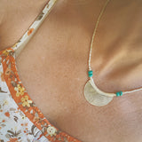 TURQUOISE CRESCENT MOON NECKLACE