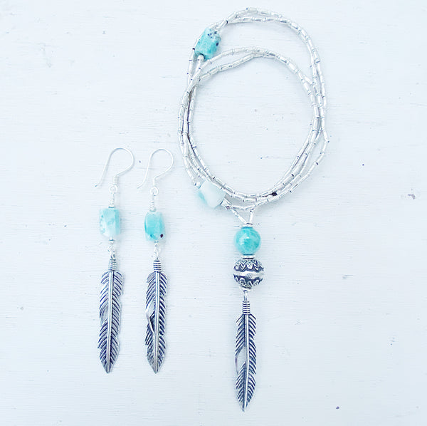 NATURES REFLECTION NECKLACE AND EARRINGS SET