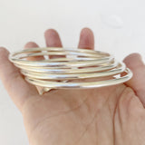 SIMPLE SILVER SOLID BANGLE 65mm