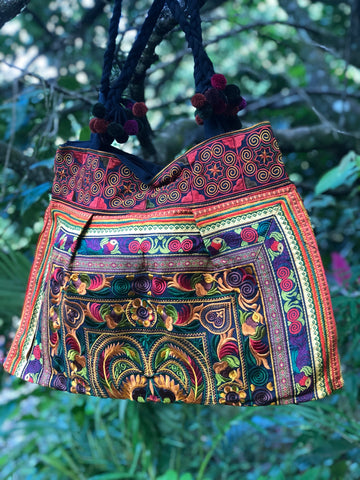 LARGE TRIBAL COTTON OVERNIGHT BAG