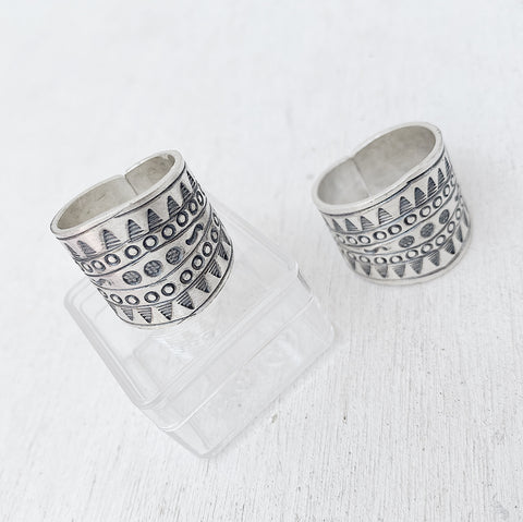 SILVER CROWN RING