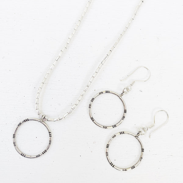 Circle of Life Necklace and Earrings Set