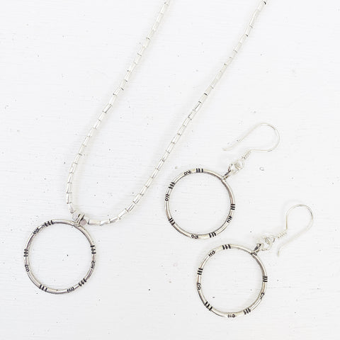 Circle of Life Necklace and Earrings Set