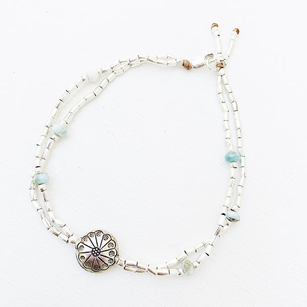 LARIMAR MANDALA ANKLET