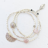 PINK OPAL OCEAN BRACELET/NECKLACE WRAP