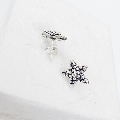 SILVER STARFISH STUDS