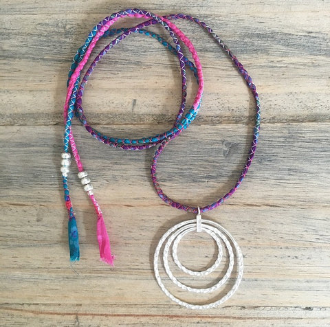 CIRCLES OF LOVE BOHEMIAN SILK NECKLACE